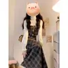 Vestido con Tirantes Estilo Preppy Xiaoxiang para Mujer Otoño e Invierno 2025 Nuevo Traje para Personas Bajas Falda Larga
