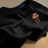 Camiseta Negra de Manga Corta de Algodón Puro Estilo Europeo para Mujer, Nuevo Estilo Verano 2025, Cuello Redondo Suelta Versátil Hombro Normal Camiseta Base Top Ins