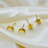 Brincos Simples de Moda Estrela Lua Aço Titânio Ouro 18K Femininos Nicho Sensação de Alto Padrão Para Furos na Orelha Brincos Joias ins