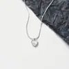 Collar de Madreperla en Forma de Corazón 2022 Nuevo Accesorio Versátil Lujo Ligero Estilo de Nicho Cadena para Clavícula de Corazón de Melocotón de Verano para Mujer