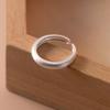 Anillo de plata esterlina S925 cepillado y esmerilado, anillo simple liso, anillo abierto para dedo, todo a juego, básico, simple, suave, decoración de mano R00499