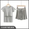 Conjunto de Ropa de Maternidad Tallas Grandes Mercado Traje de Camiseta de Manga Corta Para Salir Primavera y Verano Tops Pantalones Cortos Sueltos Traje Verano