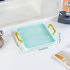 Bandeja de taza de agua de lujo ligera para el hogar, sala de estar, nueva bandeja de té rectangular de alta gama para colocar tazas de té, bandeja de taza refinada