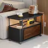 Mesa de Café Multifuncional Móvil Usada para Sala de Estar Wind Apartamento Pequeño en Casa Sofá con Ruedas Gabinete Lateral Mesa Lateral Mesa Pequeña