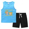 Traje Deportivo Casual de Dos Piezas para Niños Pequeños y Medianos - Chaleco y Pantalón de Verano 2023, Camiseta Base, Ropa Exterior Delgada sin Mangas