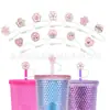 Tapa de Silicona Acrílica para Popote Transfronteriza Tapa Antipolvo para Vaso de Té de Leche Tapa para Popote En Stock Tapa Antipolvo de Dibujo Animado Estrella de Cinco Puntas