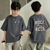 Ropa para niños, camiseta de algodón puro, manga corta de verano, nueva y elegante y a la moda 2026 para niños mayores