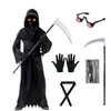 2026 Nuevo Set de Parca de Terror de Halloween con Guadaña, Accesorios de Disfraz Cosplay de Mensajero Oscuro Fantasma
