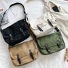 2026 Nova Bolsa Cambridge Retrô Britânica Versão Coreana Ins Bolsa Transversal de Grande Capacidade Bolsa Mensageiro de Lona para Trabalho
