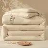 Colcha de Algodão Lavado com Soja, Colcha de Primavera e Outono, Colcha Quente Espessa para Inverno, Núcleo de Colcha de Algodão para Estudante Individual/Casal, Colcha de Presente para Todas as Estações