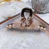 Nuevo Clip de Pinza para Agarrar de Otoño e Invierno 13cm Cisne Clásico Rosa Mao Mao Pinza de Tiburón Clip para el Cabello con Perlas de Alto Temperamento