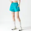 Pantalones Cortos Deportivos Anti-Exposición para Mujer, Pantalones de Yoga Sueltos de Secado Rápido para Verano, Pantalones Cortos para Correr con Forro, Pantalones Cortos de Fitness de Cintura Alta de Pierna Ancha