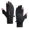 Luvas de Inverno Masculinas para Exterior com Forro de Lã Quente, Tela Sensível ao Toque, Antiderrapantes, para Ciclismo, Escalada, Esqui, Impermeáveis, Corta-vento, Luvas Esportivas
