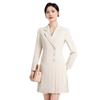 Vestido de temperamento, ropa de trabajo de recepción, belleza médica, vestido de manga larga, vestido plisado, vestido profesional de otoño e invierno, traje de mujer, falda de mujer