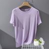 Yunduo Shufulei - Camiseta de seda morera súper suave y agradable para la piel para mujer, holgada, sencilla, básica, con cuello redondo, ajustada y adelgazante