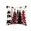 Fronha de Almofada de Natal Transfronteiriça Desenho Animado Boneco de Neve Rena Estampa Digital Almofada Sofá Decoração de Feriado Fronha
