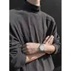 Nueva camiseta interior térmica de forro polar de doble cara para primavera y otoño, cuello medio alto, camiseta de manga larga de corte limpio, capa interior cálida para el otoño