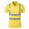 Camisa tipo Polo europea de talla grande con mangas largas y cortas, franjas reflectantes, hecha a medida para saneamiento al aire libre, construcción de carreteras y ropa de trabajo de seguridad.