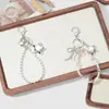 Nuevo Llavero Colgante de Moda Simple Dulce con Estrella Plateada CCB, Lazo, Perla de Imitación, Cristal, Abalorios para DIY