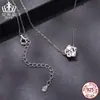 Collar Aiful Día de San Valentín Rosa Moissanita Plata de Ley S925 Brillante Flor Cadena para Clavícula Joyería al por Mayor para Mujeres