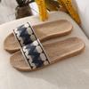 Pantufas de Linho 2025 Femininas Verão Casa Interior Barraca Pantufas de Casal Chão Silencioso Confortável Absorvente de Suor Pantufas Masculinas
