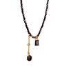 Collar de Borlas de Cristal Negro de Estilo Cool de Alta Gama para Mujer, Collar de Moda Nicho Retro, Cadena de Clavícula Elegante de Lujo Ligero
