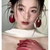 Pendientes en forma de U de Personalidad Exagerada Clavos Retro Europeos y Americanos de Nicho Pendientes Elegantes de Alta Gama para Novia Boda para Mujer