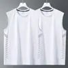 Sensação de Gelo/Sensação Refrescante Camiseta sem Mangas de Secagem Rápida 2026 Verão Masculina Esportiva Fitness Corrida Secagem Rápida Seda de Gelo