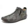 Botas Martin para Hombre Transfronterizas de Punto Otoño e Invierno Nuevas Talla Grande con Cremallera Botas de Hombre Casual para Exteriores Botas de Trabajo Cosidas a Mano