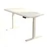 Mesa de juego eléctrica de madera maciza blanca de 3 cm, altura ajustable, mesa de escritorio para computadora de doble motor para uso doméstico, mesa de juego de entretenimiento