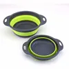 Conjunto de 2 Peças Cesta Drenante Dobrável Cozinha Cesta Telescópica para Frutas Cesta Dobrável para Lavar Vegetais Cesta Dobrável de Plástico Fábrica Ponto