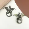 Acessórios de Liga para Joias DIY Vintage Transfronteiriços Pingente de Colar Dragão Verde Antigo Pterossauro Itens de Nicho Galvanizados