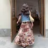 Moda Casual Juvenil Adelgazante Elegante Set de Chaleco de Mezclilla Bordado con Encaje + Falda Verano 2026