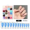 Puntas de Uñas de Color Sólido, Uñas Portátiles Sin Costura, Caja de 24 Colores, Uñas Postizas Desmontables Almendra Ballet, Puntas de Uñas al por Mayor