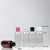 Em estoque frasco plástico flip 80ml frasco plástico transparente PET frasco sub para loção cosmética frasco flip