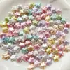 Contas de Estrela de Cinco Pontas Douradas Peroladas Luminosas de 12mm Contas Soltas Barrocas Pulseira Chaveiro Pingente DIY Feito à Mão