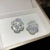 Brincos de Flor de Zircônia e Pérola Estilo Palácio Retro Francês, Brincos de Luxo Leve e de Alta Qualidade, Brincos da Moda e Exquisitos para Atacado