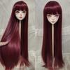 Peluca completa BJD3 de 4 puntos para mujer, cabello largo lacio con flequillo recto, muñeca Ye Luoli estilo antiguo, cabello largo con cobertura completa de la cabeza