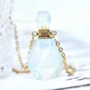 Fábrica Outlet Original Botella de Aceite Faceta de Diamante Piedra Natural Colgante de Aromaterapia Cristal Rosa Jade Botella de Perfume