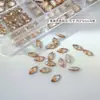 Champagne Cintilante Fundo Plano Zircônia Arte de Unha Diamante Fundo Plano Médio Zircônia Diamante Formato Especial Olho de Cavalo Coração Gota de Água Joia de Unha
