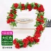 Rosa flor artificial trepadeira sala de estar cobertura de tubo de ar condicionado decoração tubo de aquecimento enrolamento plástico trepadeira de teto planta