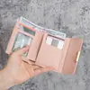 Billetera Corta Nueva para Mujer Estudiante Fresca Estilo Coreano Estampada Linda Mini 70% de descuento Portamonedas Plegable Portatarjetas