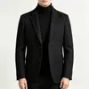 Nuevo abrigo de lana para hombre de otoño e invierno, estilo corto, traje europeo y americano, exportación transfronteriza, talla grande, abrigo con cuello de solapa para hombre