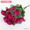 Rama de Azalea Simulada Rododendro Flor Artificial de Plástico Cama de Flores Decoración de Paisajismo Proyecto Flor de Seda Insertada Escena Comercial Área Escénica Paisajismo