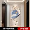 Pintura Decorativa de Sala de Estar de Lujo Ligero, Pintura Colgante Moderna Minimalista de Gama Alta para Comedor, Mural Cuadrado de Entrada de Gama Alta con Nueve Peces