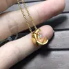 Colar Padrão Diamante Coco para Mulheres, Corrente Dinâmica para Clavícula Gelo de Água Lua Estrela Banhada a Ouro 18K Grossa, Estrela de Cinco Pontas, Estilo Levemente Luxuoso da Internet