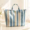 Plataforma independente Temu transfronteiriça nova bolsa de mão à prova d'água PVC+lona para o dia a dia portátil bolsa de ombro bolsa tote
