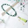 Raíz de Bodhi de jade blanco de Hainan, flor flotante natural, bricolaje, Duobao, color degradado, cadena de cuentas budistas trenzada a mano, Dunhuang