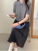 Hengjia HsNova Camiseta de Lã Pura de Manga Curta para Mulheres Outono, Gola Polo Versátil e Estilosa, Blusa Suave e que Emagrece