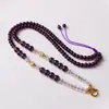 Collar Cristal Púrpura Taiga Amuleto Buda Cadena Colgante de Zorro de Nueve Colas Cristal Rosa Cadena Colgante Thangka con Cadena para Mujeres